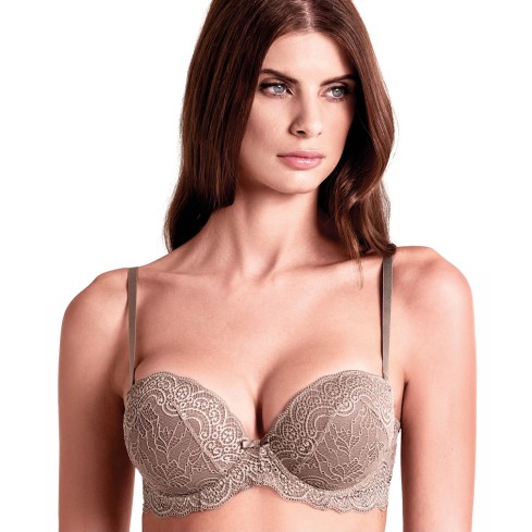 Reggiseno fascia push up Lormar double extra pizzo 