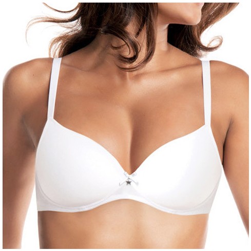 Reggiseno balconcino imbottito SièLei 1428 cotone biologico fronte bianco modella