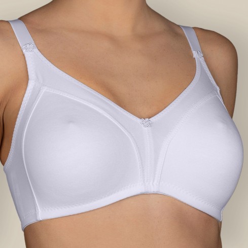 Reggiseno classico senza ferretto Selene blanca fronte bianco modella