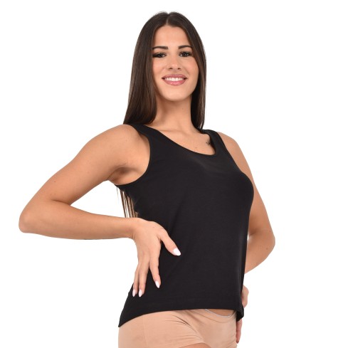 Canottiera donna spalla larga in caldo cotone 