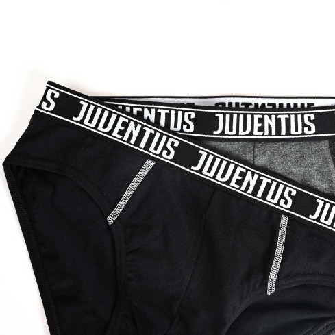 Slip Uomo in cotone elastico con logo Juventus B2YJU11051 2 pezzi