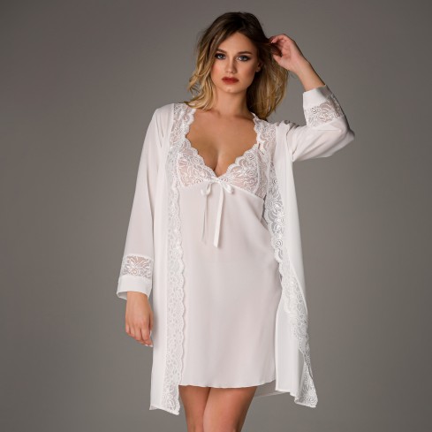 Completo sposa kimono + sottoveste pizzo Stefanel Lunatica