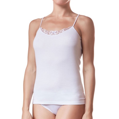Top canottiera intima Trevi 95117 con pizzo donna 3 pz