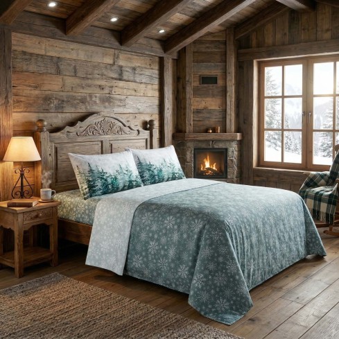 Completo letto cotone stampa alta definizione Di Maestro Winter Pines