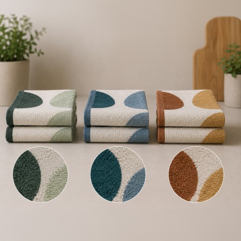 Strofinacci fantasia geometrica spugna di cotone Zambaiti emby - 6 pezzi