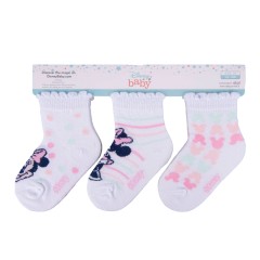 Calzini neonata Disney 1543 Minnie 3pz. Bianco