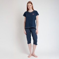 Pigiama donna estivo pantalone capri 100% cotone  Admas 63502