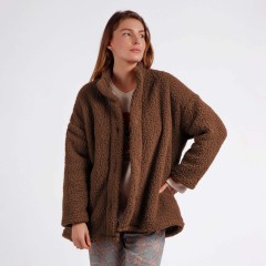 Giacca in sherpa cammello a collo alto Admas 67064