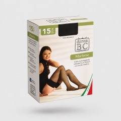 Calze autoreggenti donna bc marlene 15 denari velatissime 4 paia