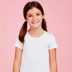 Maglia bimba ellepi 651 manica corta caldo cotone garzato 3 pz
