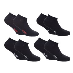 Minicalze unisex uomo donna Lotto Toni in cotone elasticizzate nere 4 paia 