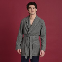 Giacca da camera uomo in cotone cimato Fascino 7215 Grigio