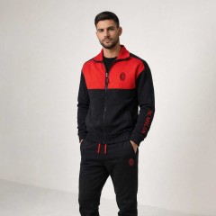 Pigiama tuta uomo ufficiale Milan in cotone felpato rossonero PIGM 1085