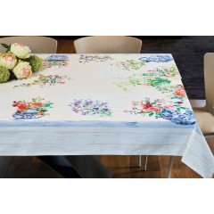 Tovaglia Vingi Tiffany cod.A01 con fiori cotone