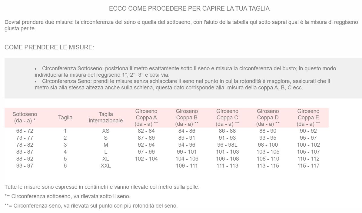 taglie infiore